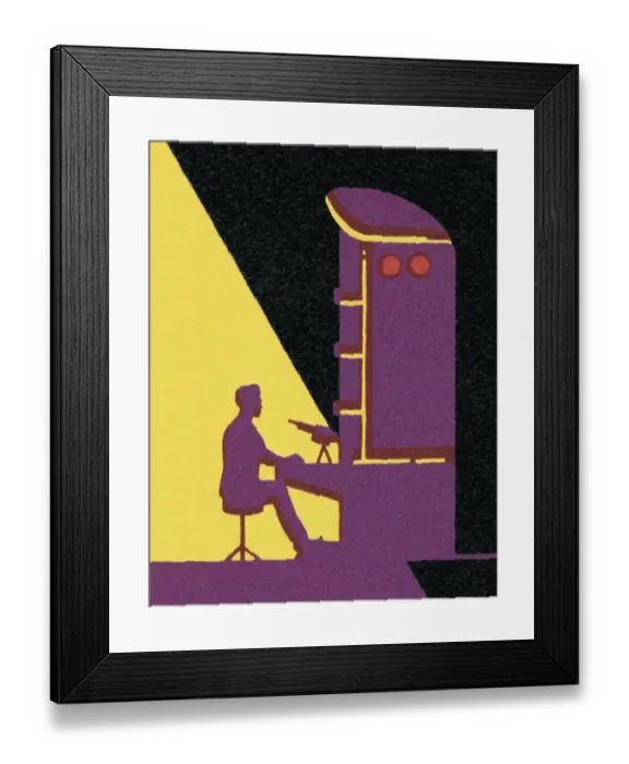 Framed Print : Scientist Working at a Desk Framed Print : Scientist Working at a Desk