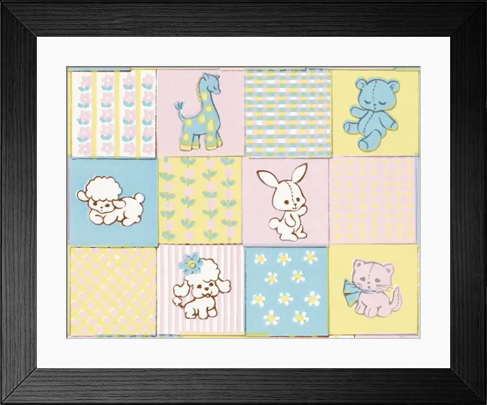 Framed Print : Baby animals pattern Framed Print : Baby animals pattern
