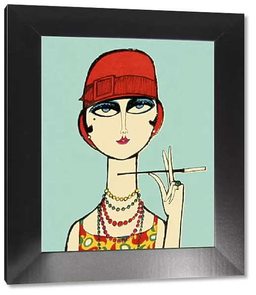 Flapper Lady With Cigarette Holder