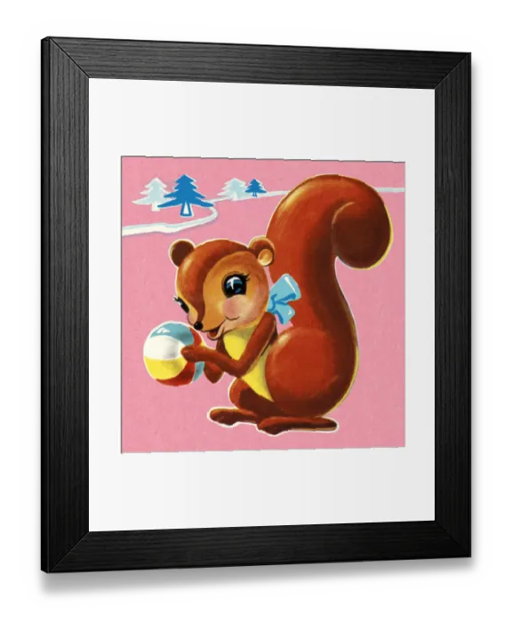 Framed Print : Squirrel Holding Beach Ball Framed Print : Squirrel Holding Beach Ball