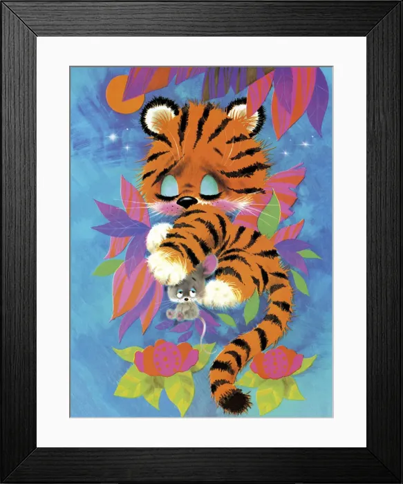 Framed Print : Sleepy Tiger and Mouse Framed Print : Sleepy Tiger and Mouse