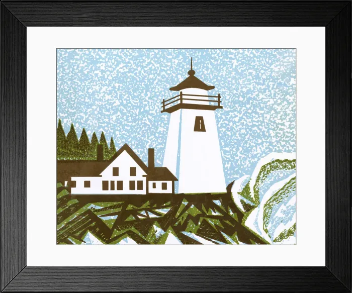 Framed Print : Lighthouse and House Framed Print : Lighthouse and House