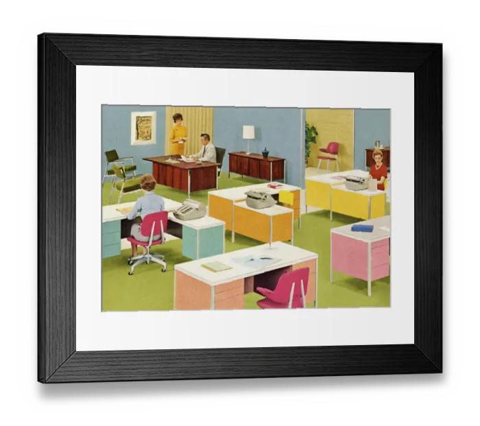 Framed Print : Retro Office Framed Print : Retro Office
