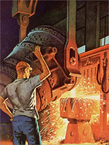 Steel Worker in Factory