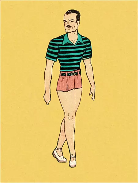 Man in pink short shorts