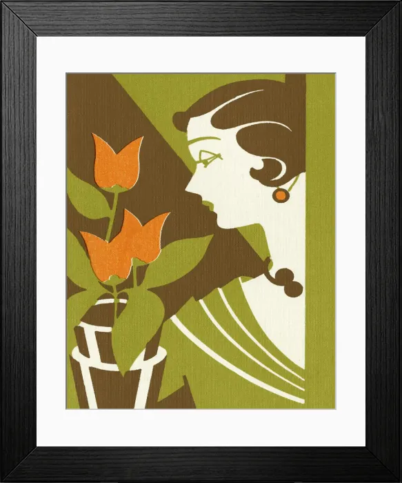 Framed Print : Woman With Tulips Framed Print : Woman With Tulips