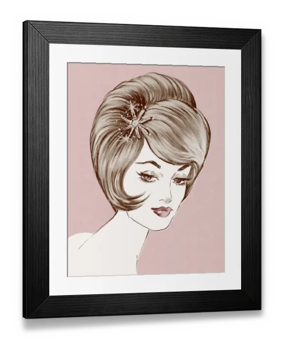 Framed Print : Portrait of Woman Pink Background Framed Print : Portrait of Woman Pink Background