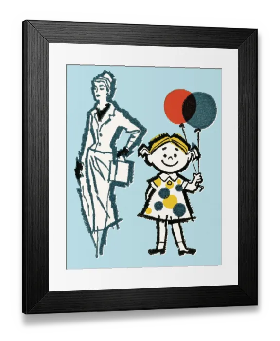 Framed Print : Girl with balloons Framed Print : Girl with balloons