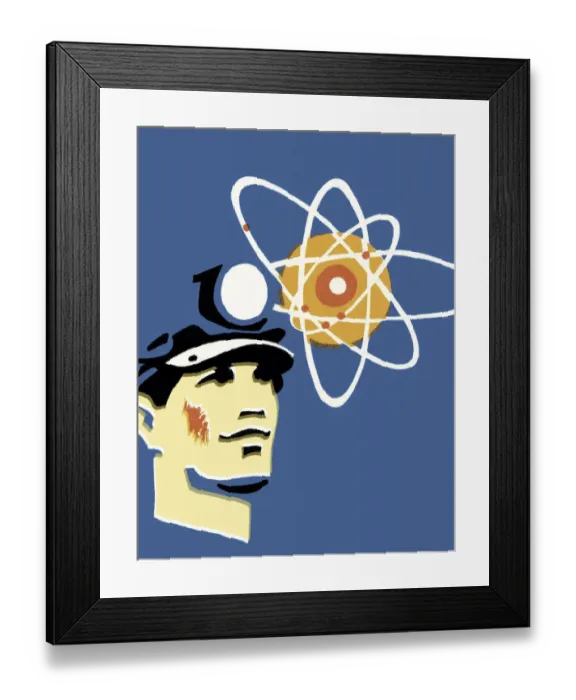 Framed Print : Man and Atom