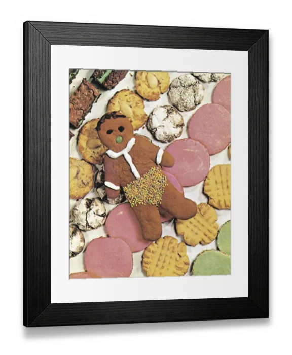 Framed Print : Gingerbread Man on Cookies