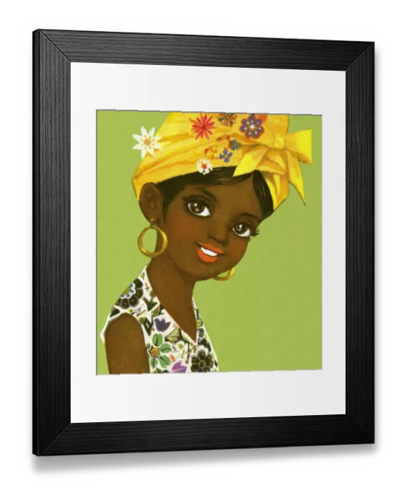 Framed Print : Girl Wearing Turban Framed Print : Girl Wearing Turban