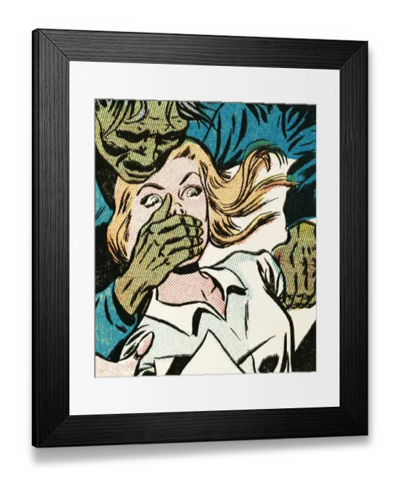 Framed Print : Monster stealing a pretty lady Framed Print : Monster stealing a pretty lady