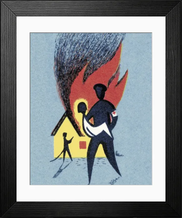Framed Print : Rescue From a Burning House Framed Print : Rescue From a Burning House