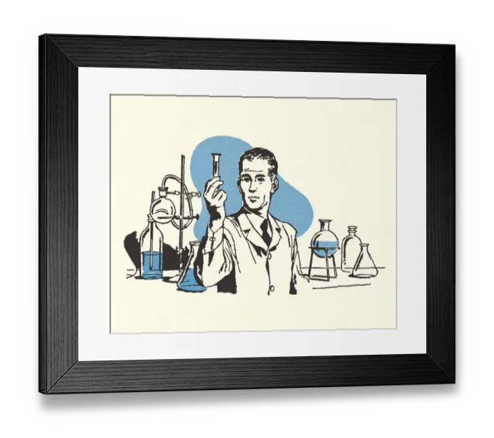 Framed Print : Scientist in a Chemistry Lab Framed Print : Scientist in a Chemistry Lab