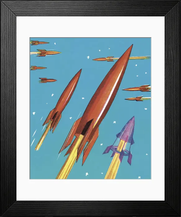 Framed Print : Rockets in Flight Framed Print : Rockets in Flight