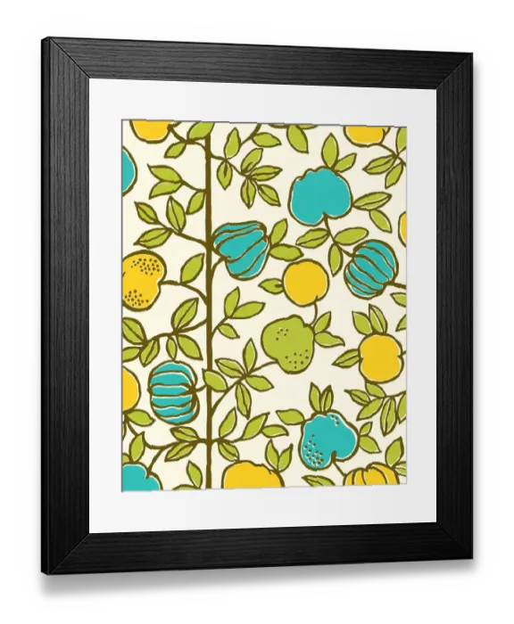 Framed Print : Fruit and Leaf Pattern Framed Print : Fruit and Leaf Pattern