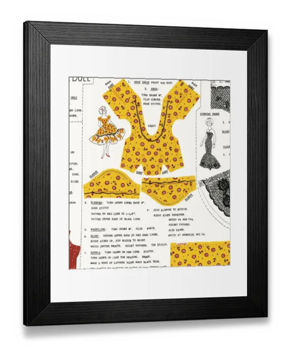 Framed Print : Dressmakers pattern Framed Print : Dressmakers pattern