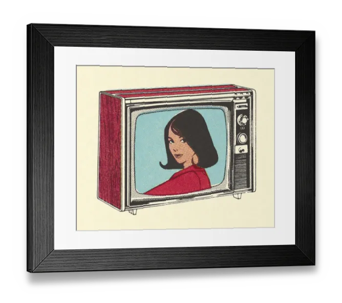 Framed Print : Woman on Television Framed Print : Woman on Television