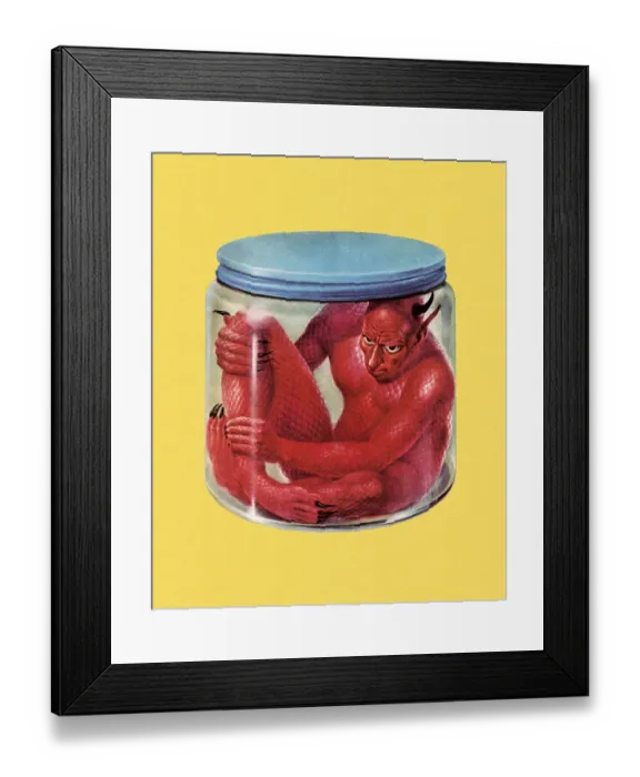 Framed Print : Devil in Jar Framed Print : Devil in Jar
