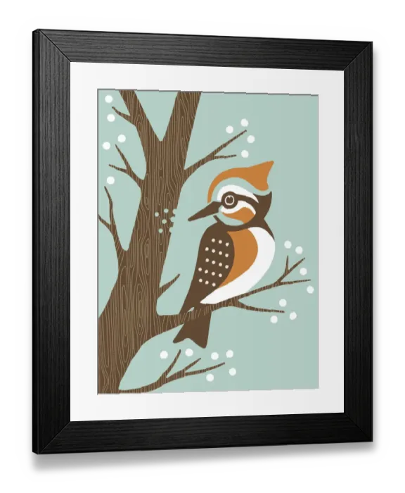 Framed Print : Woodpecker in Tree