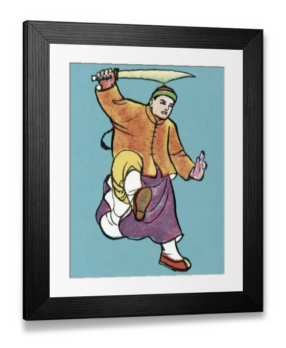Framed Print : Samurai Warrior with Sword Framed Print : Samurai Warrior with Sword