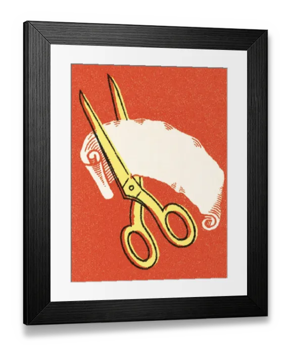 Framed Print : Scissors cutting