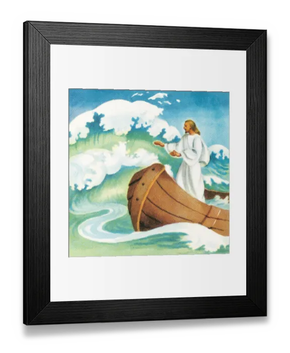 Framed Print : Jesus calming the waves Framed Print : Jesus calming the waves