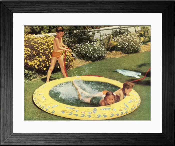 Framed Print : Kids Playing in Pool Framed Print : Kids Playing in Pool