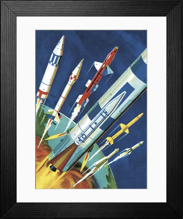 Framed Print : Rockets in Flight