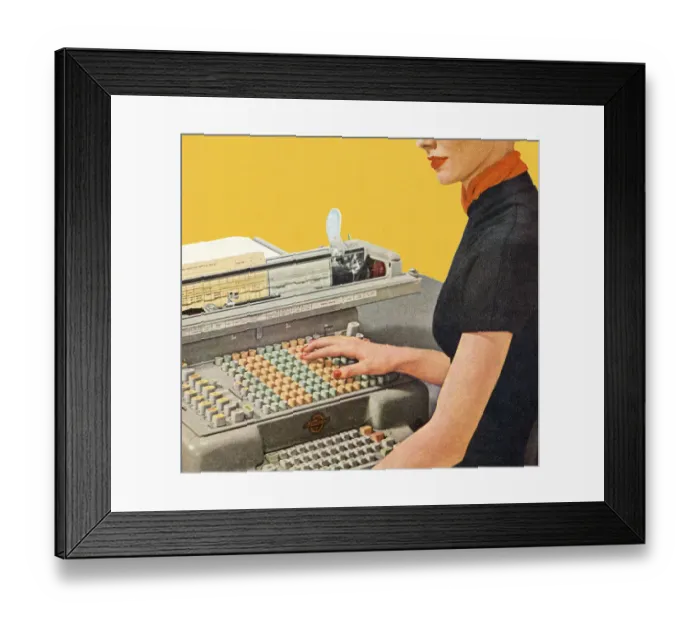 Framed Print : Woman Using Office Equipment Framed Print : Woman Using Office Equipment