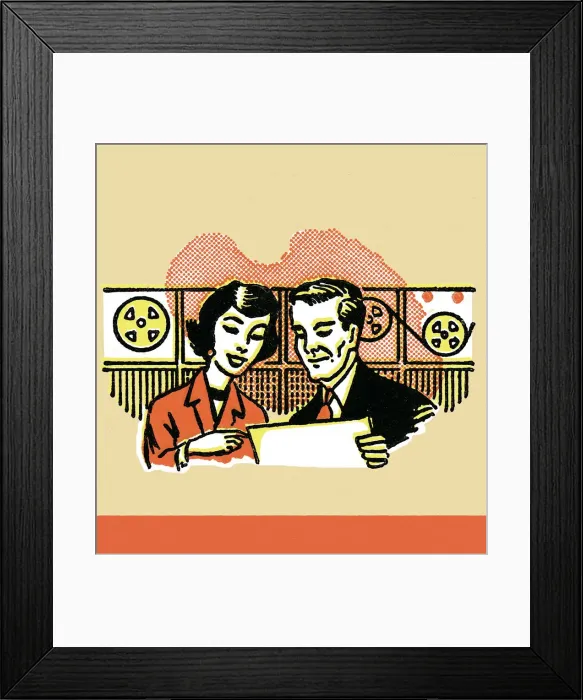 Framed Print : Couple reviewing transcript Framed Print : Couple reviewing transcript