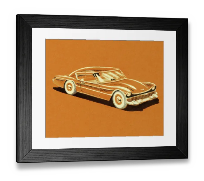 Framed Print : Vintage Orange Car Framed Print : Vintage Orange Car
