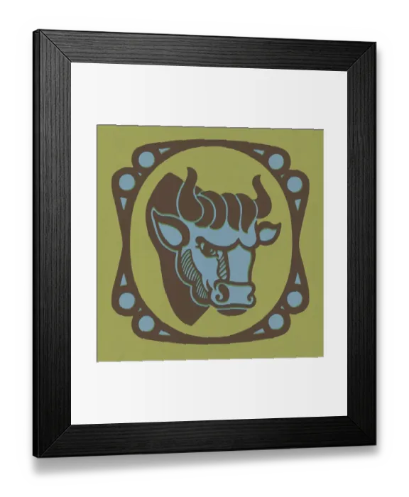 Framed Print : Taurus Zodiac Symbol