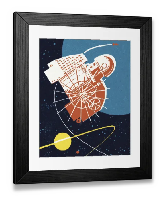 Framed Print : Satellite in Outer Space