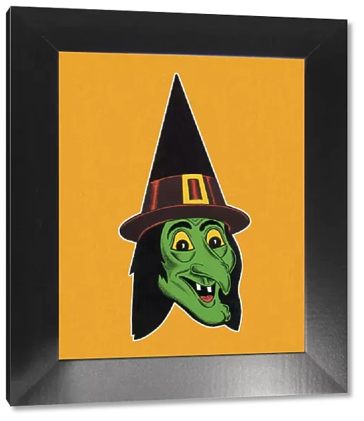 Green Witch Wearing Hat