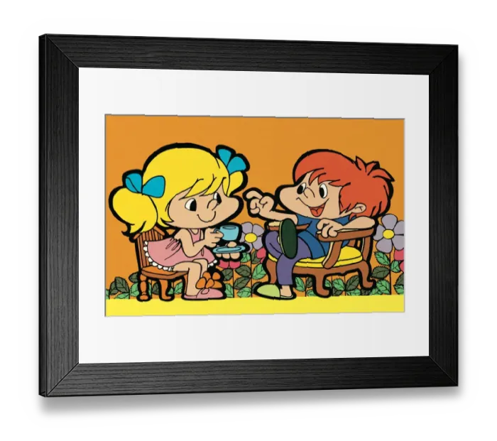 Framed Print : Two kids in chair Framed Print : Two kids in chair