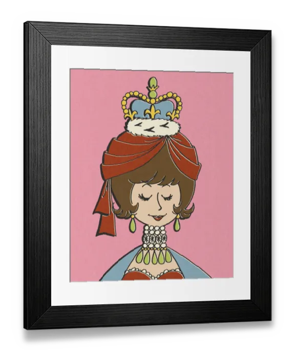 Framed Print : Queen Wearing a Crown Framed Print : Queen Wearing a Crown