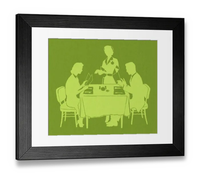 Framed Print : People at Restaurant