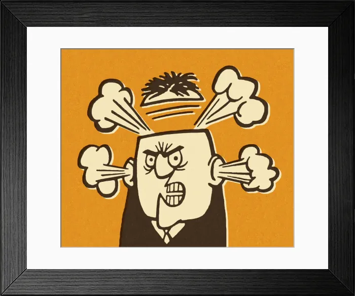 Framed Print : Angry Man Blowing His Top Framed Print : Angry Man Blowing His Top