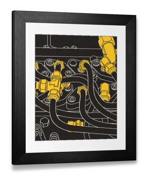 Framed Print : Engine Connections Framed Print : Engine Connections
