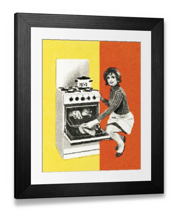Framed Print : Woman with oven Framed Print : Woman with oven
