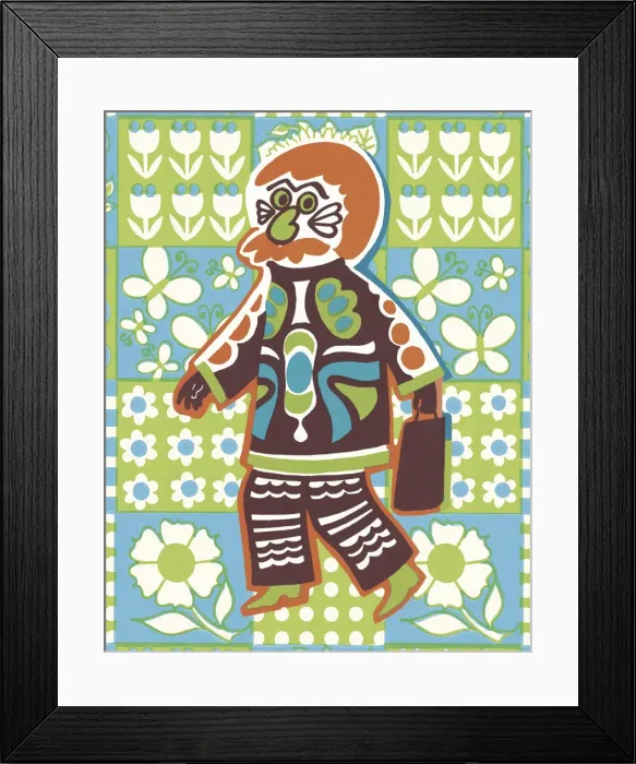Framed Print : Abstract Person with Floral Background