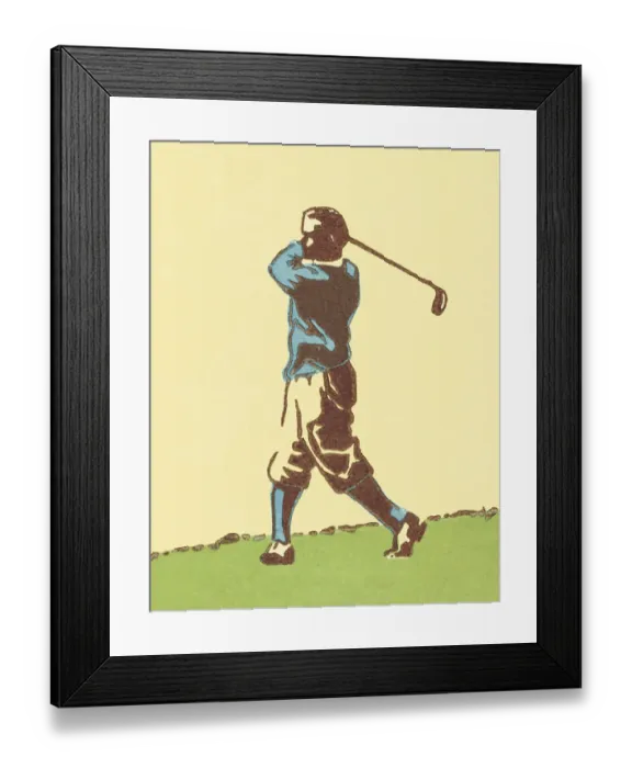 Framed Print : Man Golfing