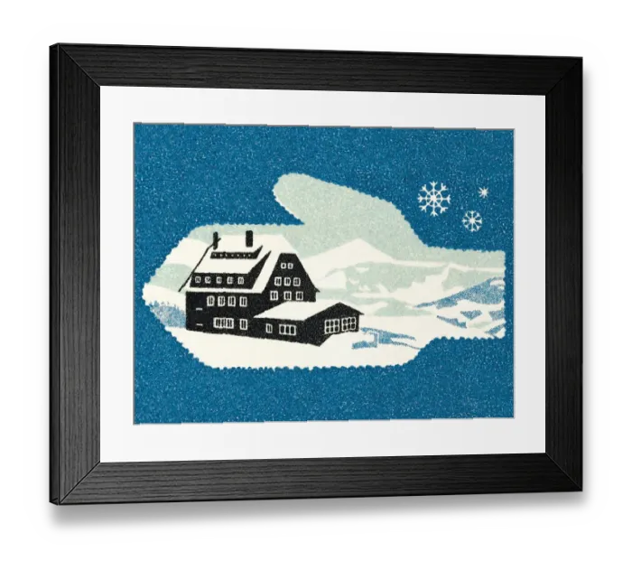 Framed Print : Winter home in mitten
