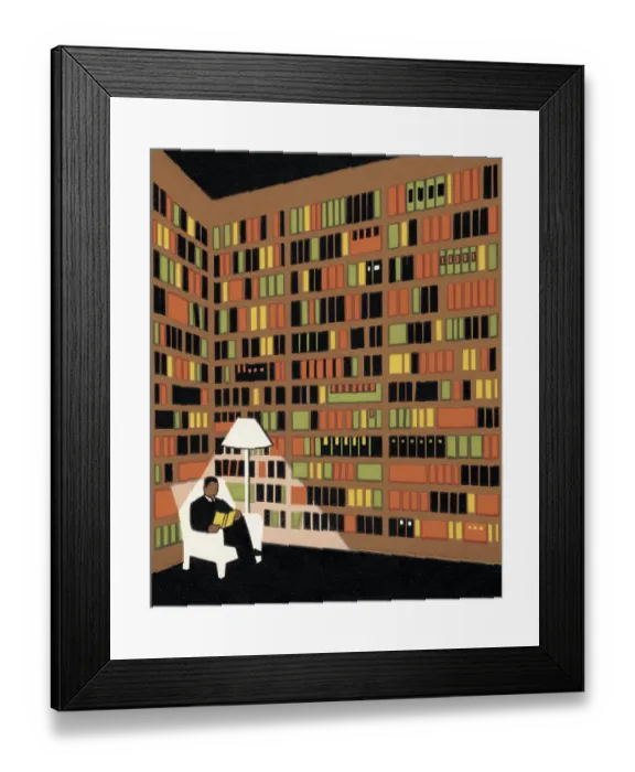 Framed Print : Man Reading in a Library Framed Print : Man Reading in a Library