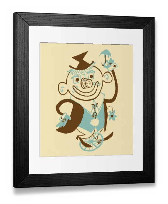 Framed Print : Clown on Unicycle Framed Print : Clown on Unicycle
