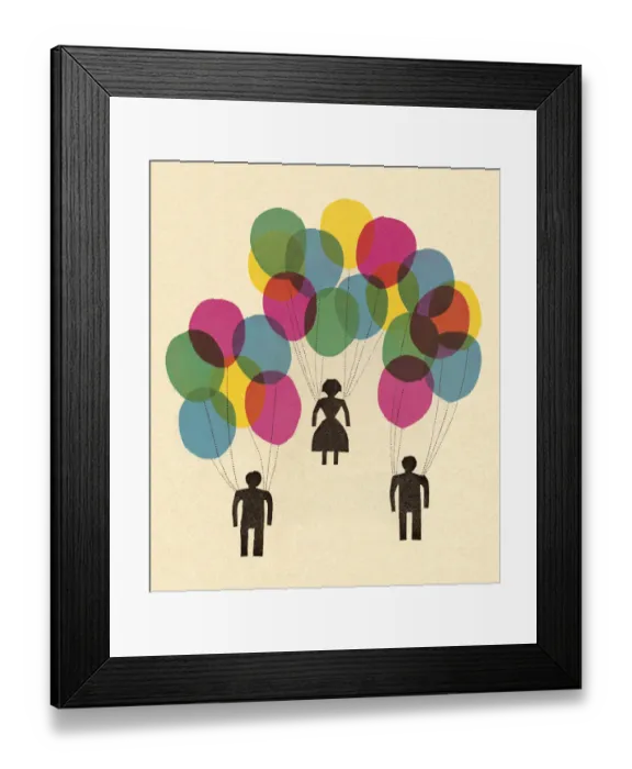 Framed Print : People Holding Balloons Framed Print : People Holding Balloons