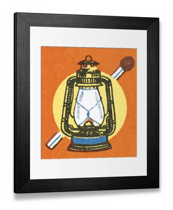 Framed Print : Lantern and match Framed Print : Lantern and match