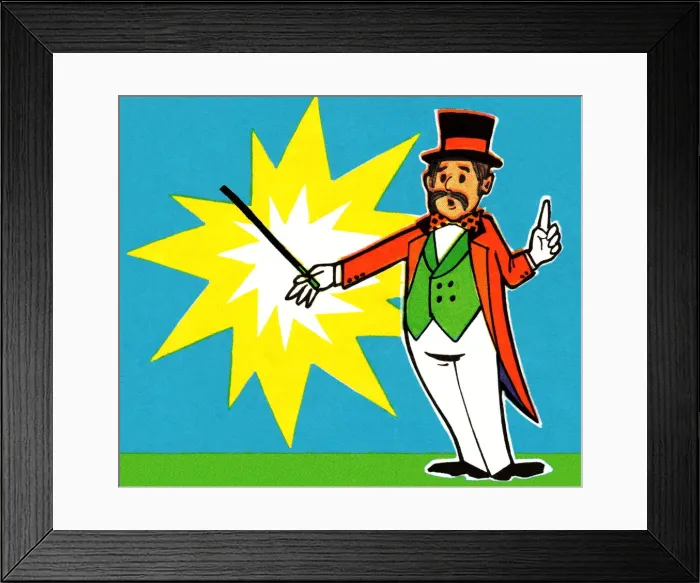 Framed Print : Magician Performing a Trick Framed Print : Magician Performing a Trick