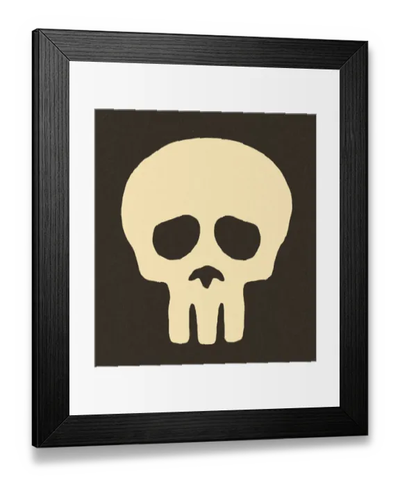 Framed Print : Skull on Black Background Framed Print : Skull on Black Background